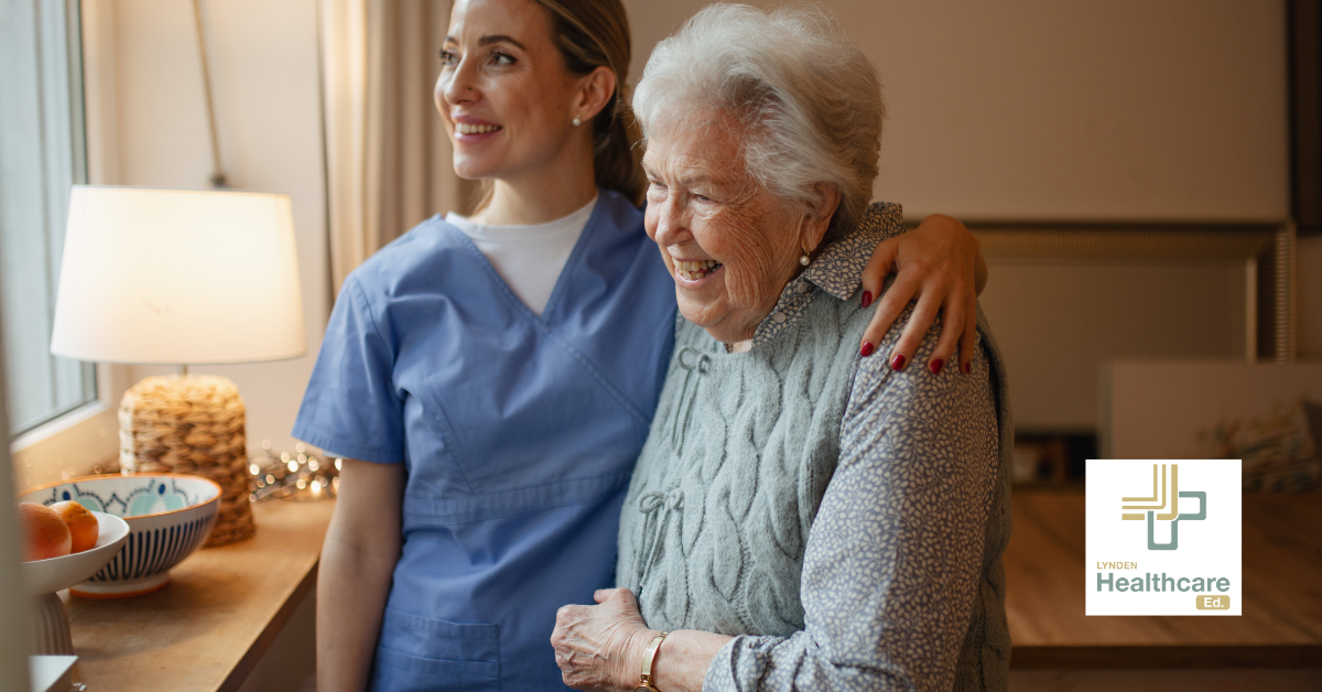 what employers look for when hiring a long-term care CNA A resident sitting with a CNA in long-term care.