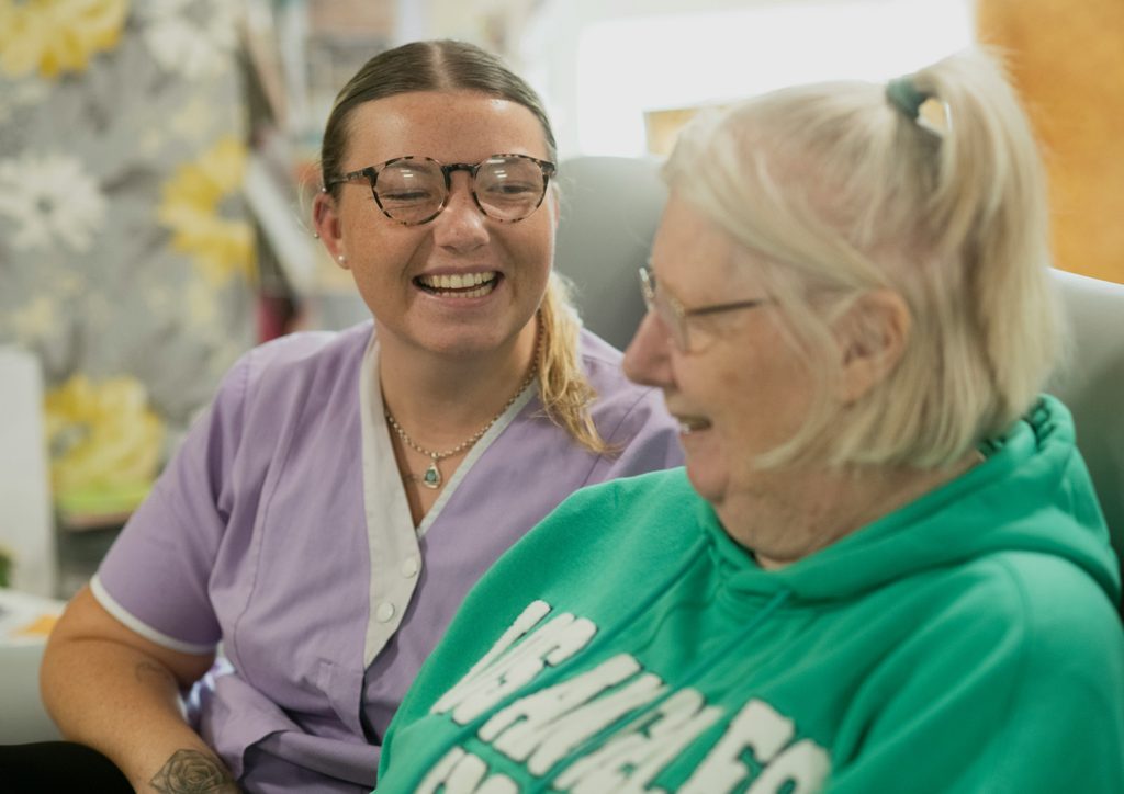 a long-term care CNA caring for a resident